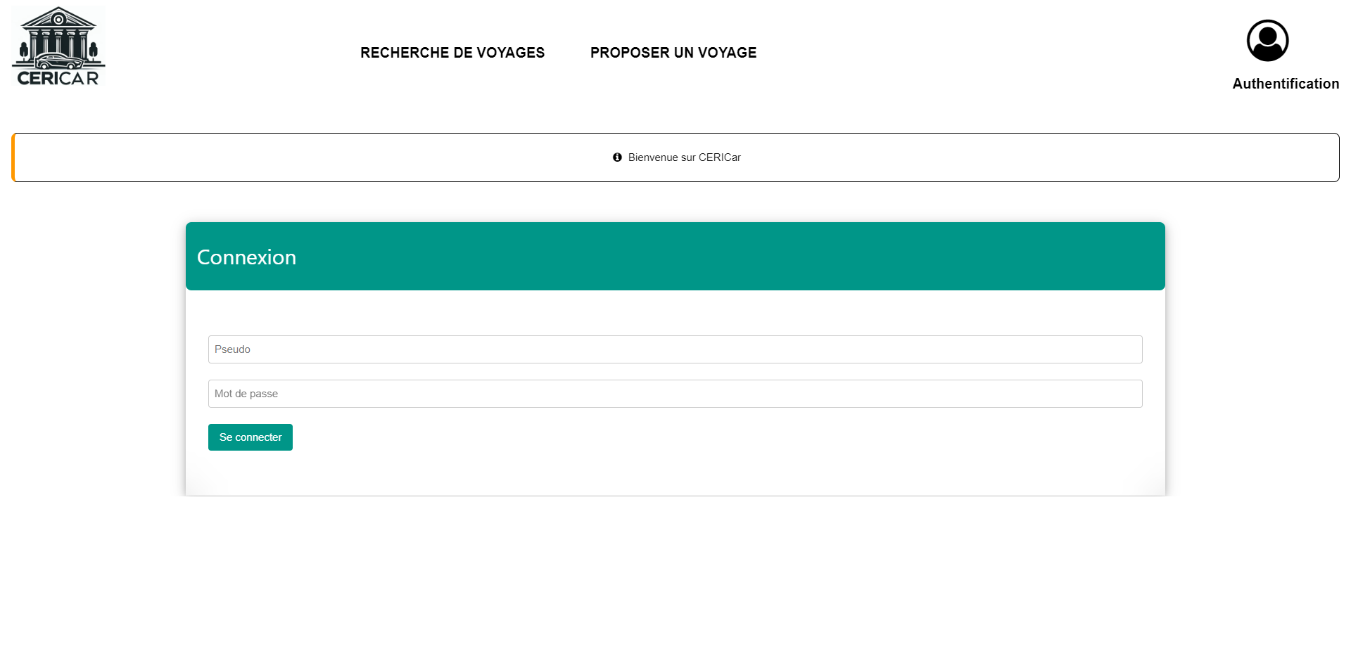 Page de connexion